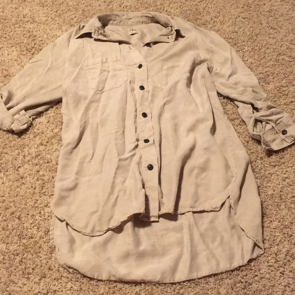 Zara flowy button down
